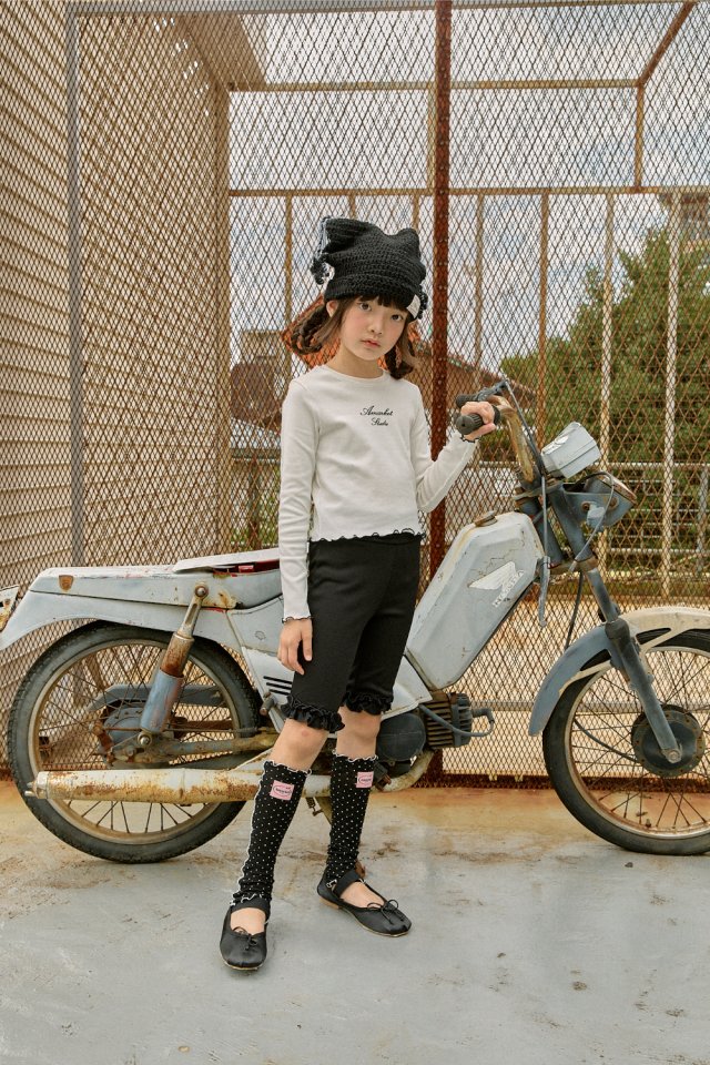 A-Market - Korean Children Fashion - #childrensboutique - Ruffle Half Leggings - 10