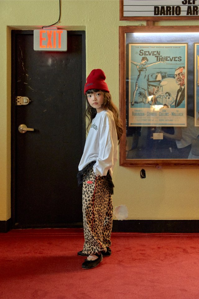 A-Market - Korean Children Fashion - #childrensboutique - Leopard Piping Pants (Junior) - 10