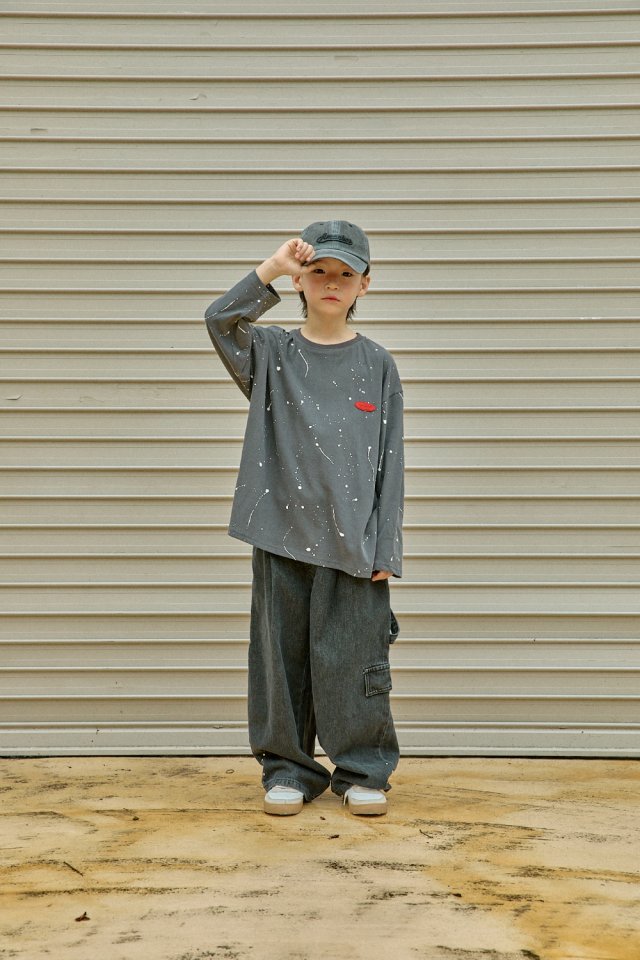 A-Market - Korean Children Fashion - #discoveringself - Black Denim Carfender Pants - 7