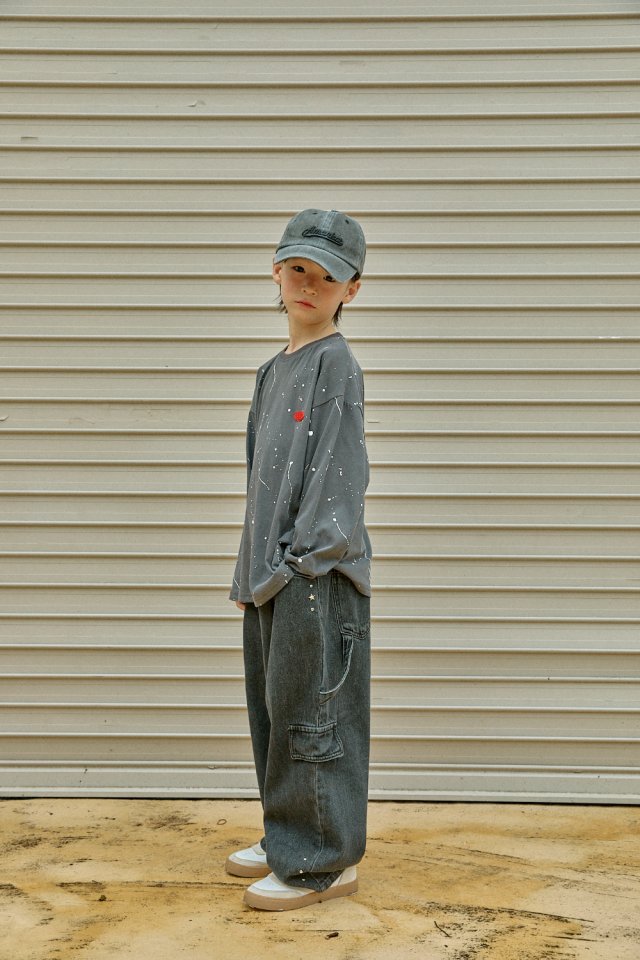 A-Market - Korean Children Fashion - #fashionkids - Black Denim Carfender Pants - 8