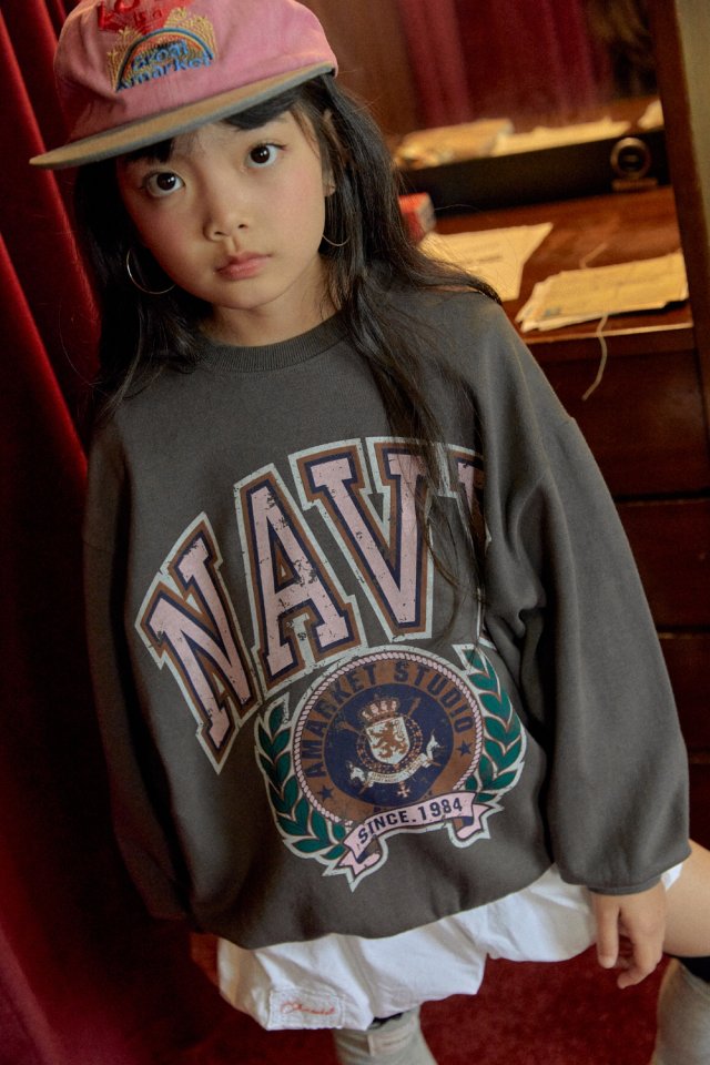 A-Market - Korean Children Fashion - #fashionkids - Navy Sweatshirt - 11