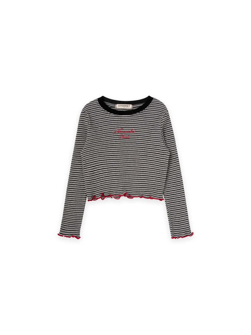 A-Market - Korean Children Fashion - #kidsshorts - Stripe Slim Tee