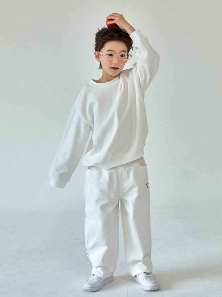 A-Market - Korean Children Fashion - #littlefashionista - White Twill Pants - 7