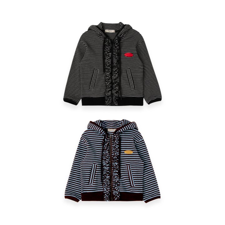 A-Market - Korean Children Fashion - #magicofchildhood - Frill Hooded Zip-Up (Kids)