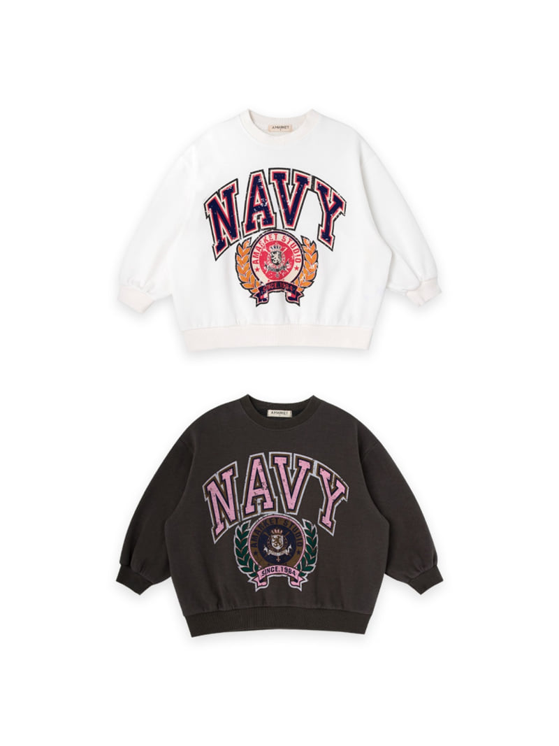 A-Market - Korean Children Fashion - #magicofchildhood - Navy Sweatshirt