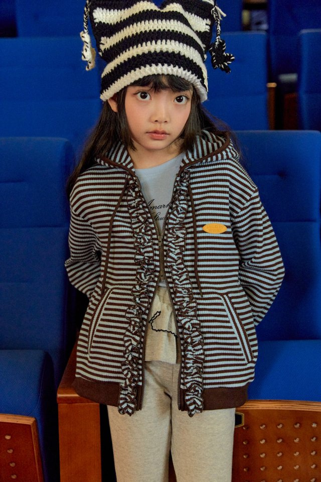 A-Market - Korean Children Fashion - #minifashionista - Frill Hooded Zip-Up (Kids) - 2