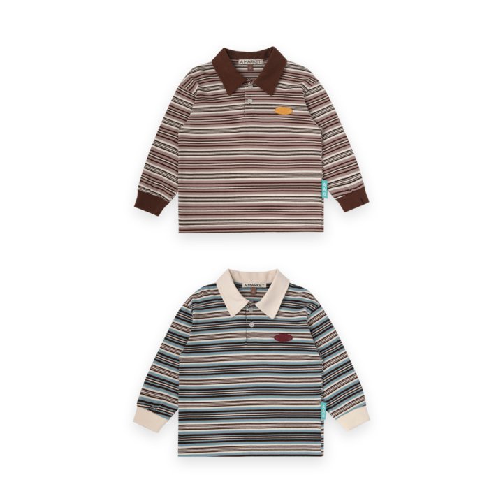 A-Market - Korean Children Fashion - #magicofchildhood - Stripe Rugby Tee - 4