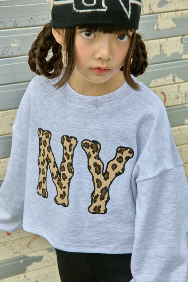A-Market - Korean Children Fashion - #prettylittlegirls - Hopi NY Crop Sweatshirt - 9