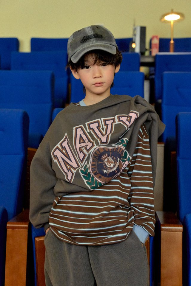 A-Market - Korean Children Fashion - #toddlerclothing - Navy Sweatshirt - 5