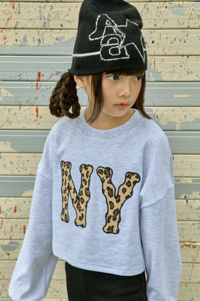 A-Market - Korean Children Fashion - #toddlerclothing - Hopi NY Crop Sweatshirt - 11