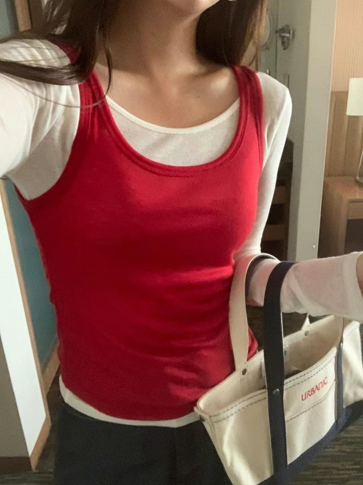 Afarrier - Korean Women Fashion - #restrostyle - Round Sleeveless Set Top - 2