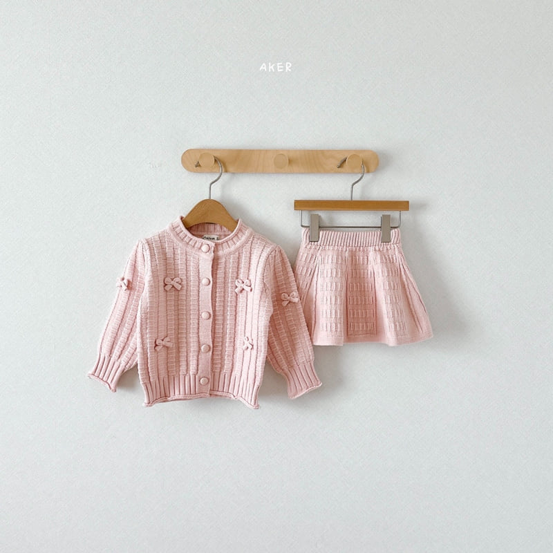 Aker - Korean Children Fashion - #fashionkids - Ribbon Cardigan Set - 5