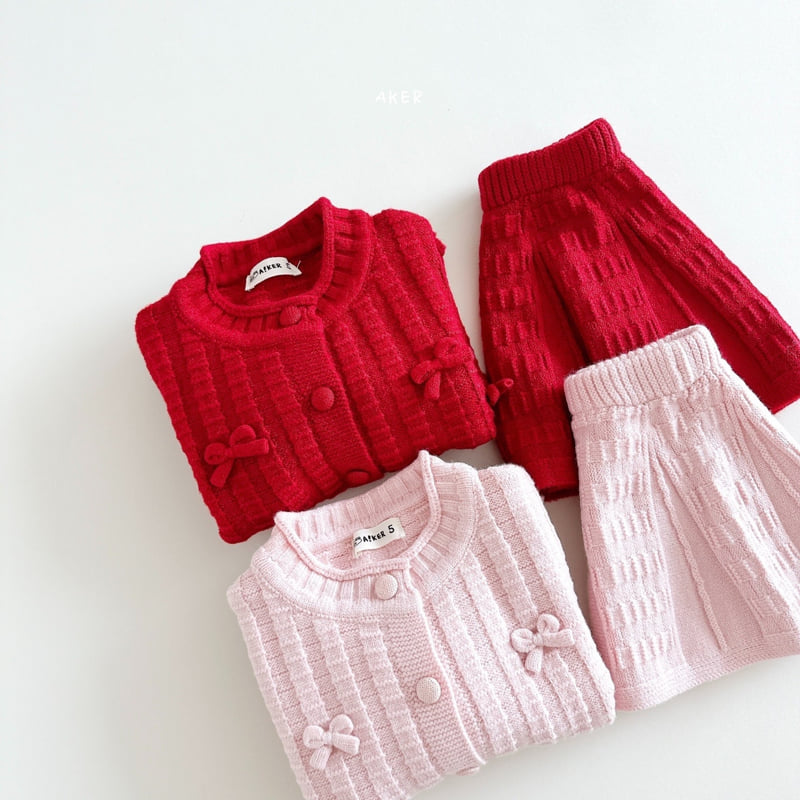 Aker - Korean Children Fashion - #kidsstore - Ribbon Cardigan Set - 7