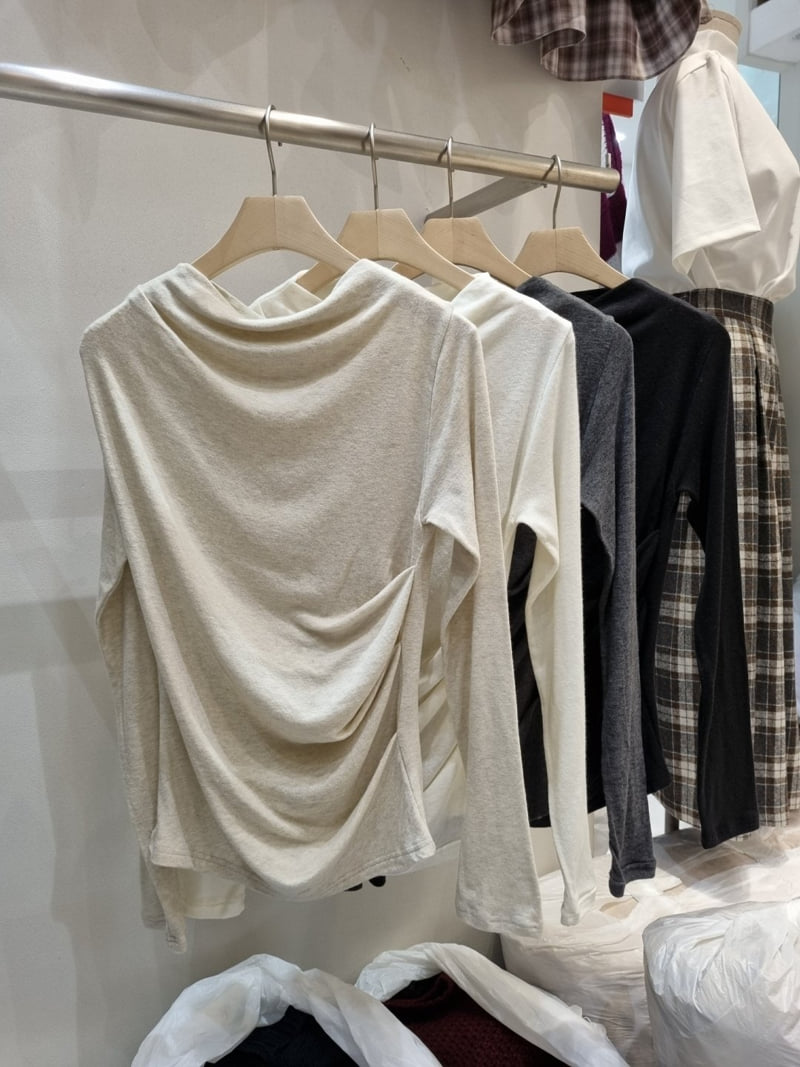 Allu - Korean Women Fashion - #momslook - Angora Shirring Tee