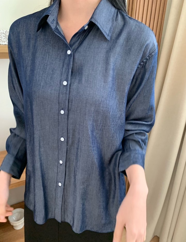 Allu - Korean Women Fashion - #pursuepretty - Tencel Denim Shirt - 5