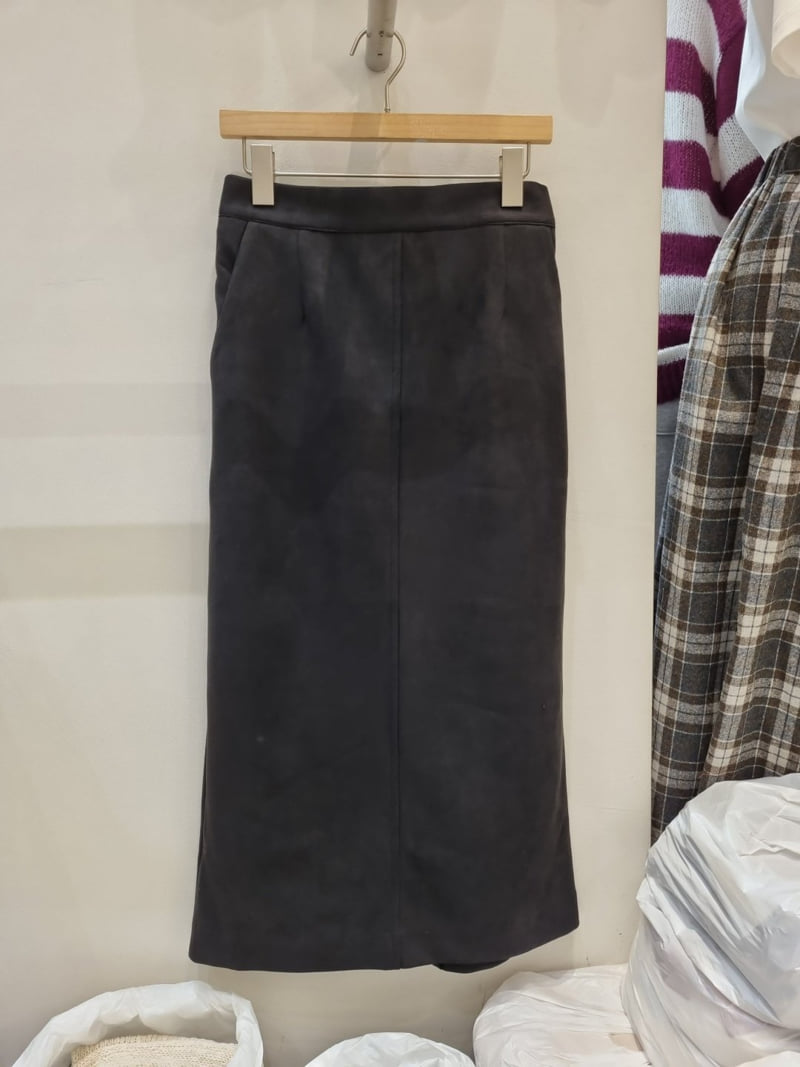 Allu - Korean Women Fashion - #pursuepretty - Suede Span Skirt - 2