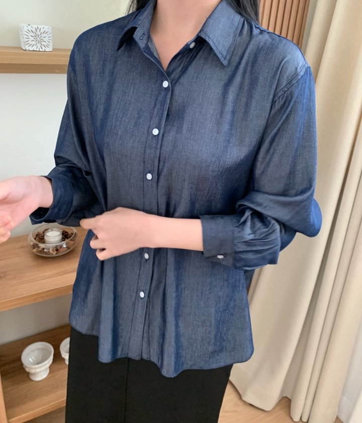 Allu - Korean Women Fashion - #restrostyle - Tencel Denim Shirt - 6