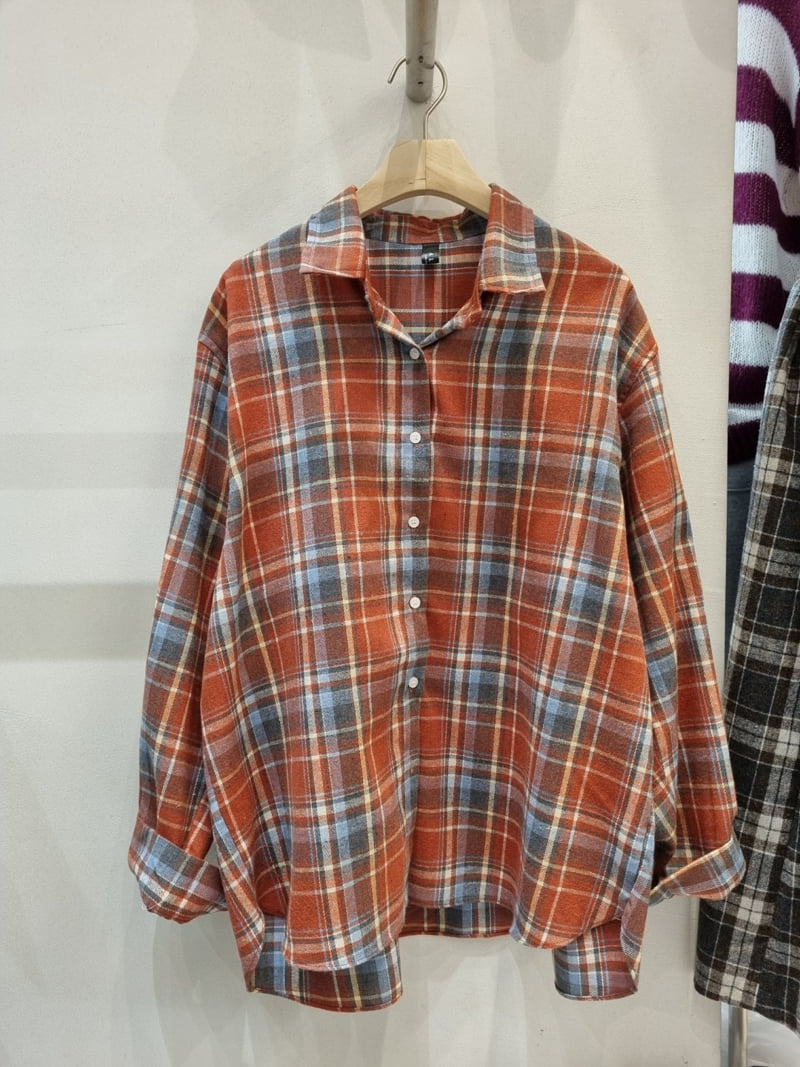 Allu - Korean Women Fashion - #restrostyle - Brownie Check Shirt - 5