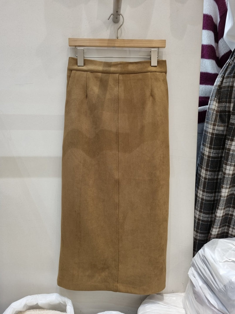Allu - Korean Women Fashion - #restrostyle - Suede Span Skirt - 3