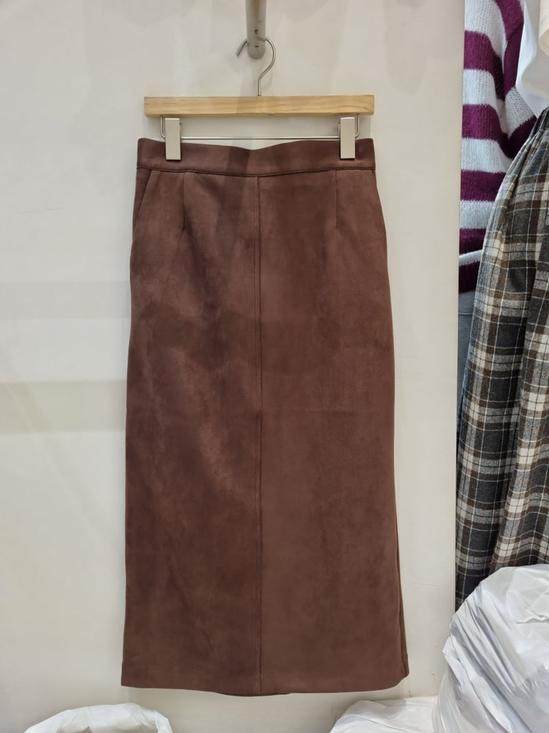 Allu - Korean Women Fashion - #shopsmall - Suede Span Skirt - 5