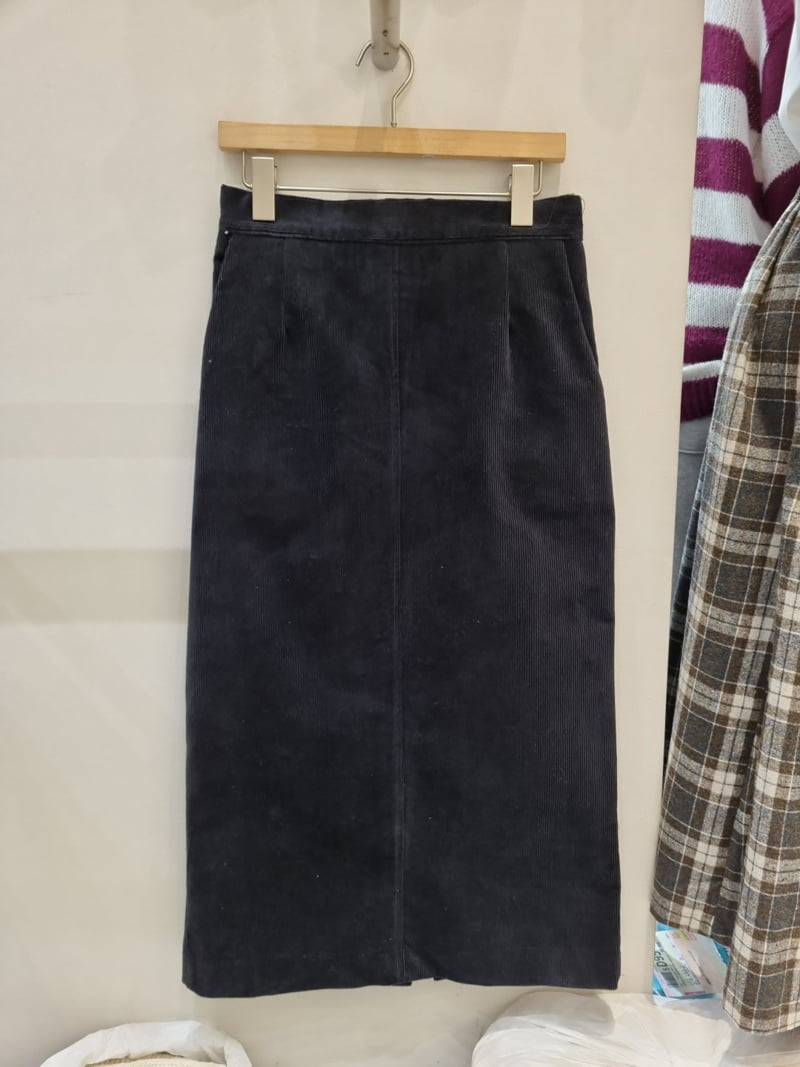 Allu - Korean Women Fashion - #romanticstyle - Corduroy Span Skirt - 4