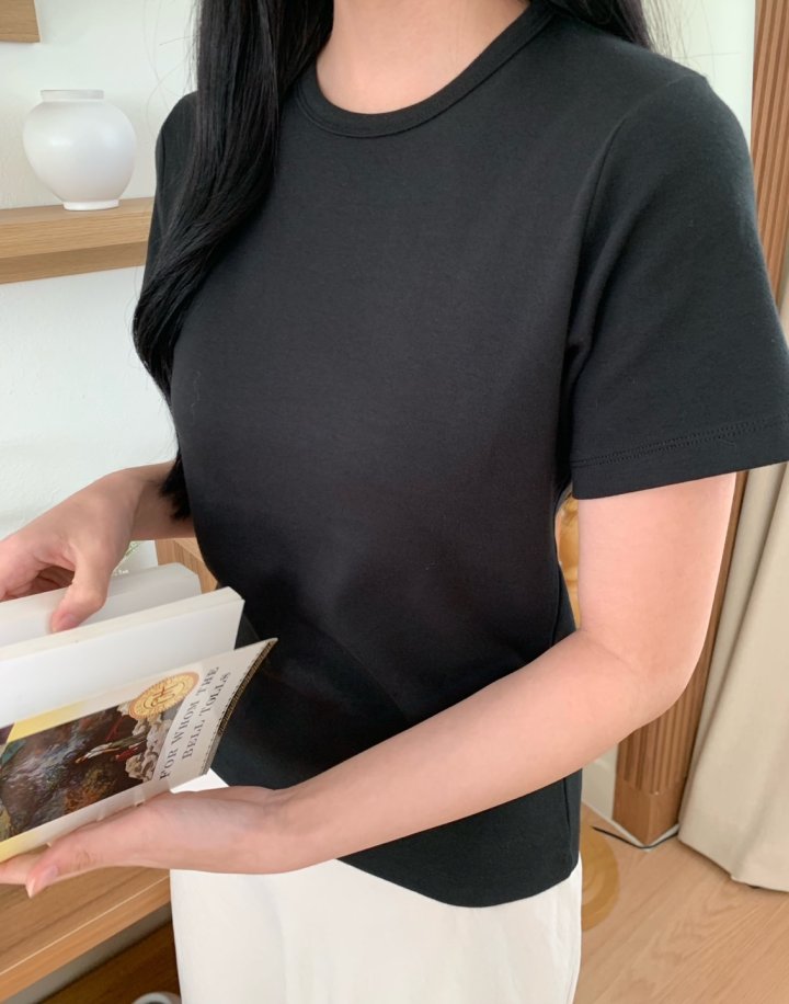 Allu - Korean Women Fashion - #vintageinspired - Span Tee - 5