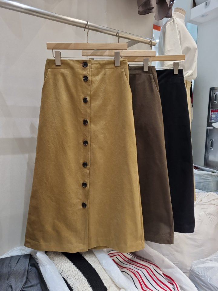 Allu - Korean Women Fashion - #womensfashion - Button Skirt