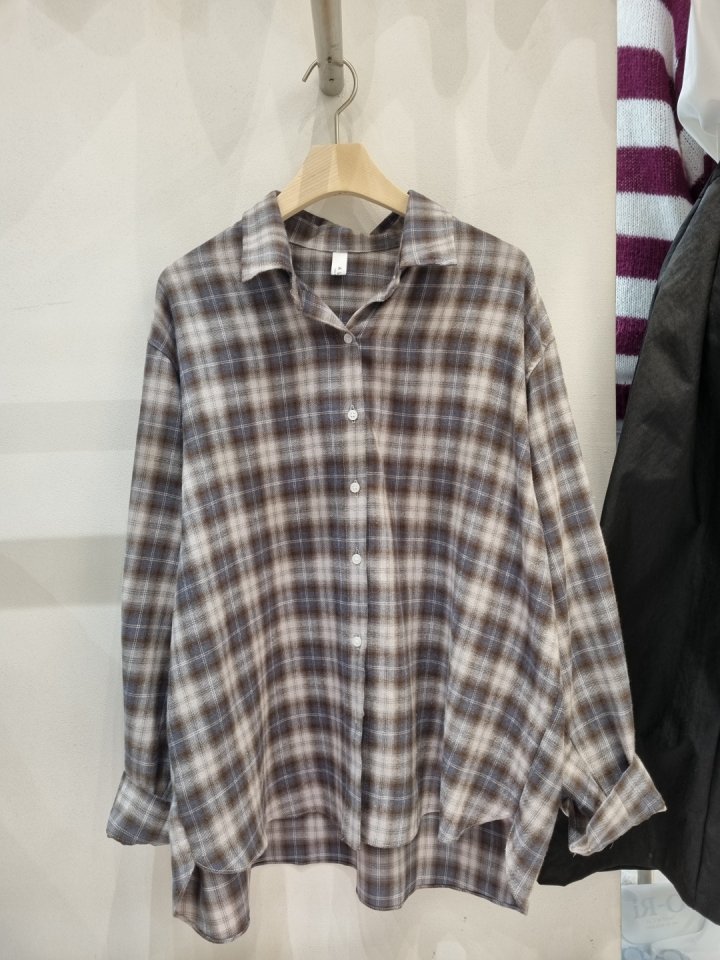 Allu - Korean Women Fashion - #momslook - Slow Check Shirt - 4