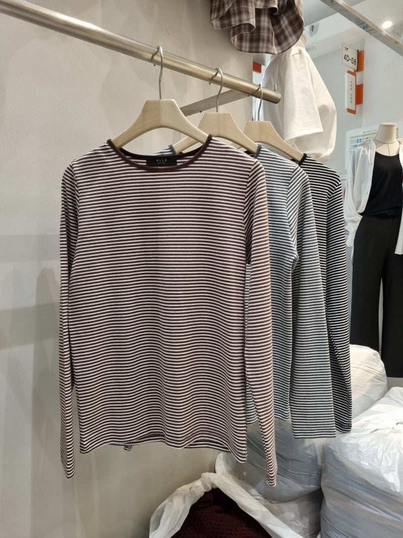 Allu - Korean Women Fashion - #womensfashion - Soft Stripe Tee