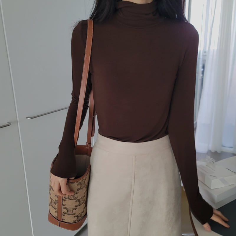 Allu - Korean Women Fashion - #womensfashion - Wool Turtleneck Tee - 12