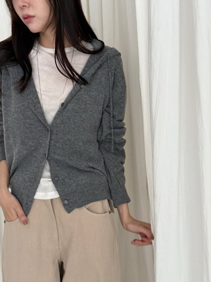 Amygrace - Korean Women Fashion - #momslook - Poco Hood Knit Cardigan - 6