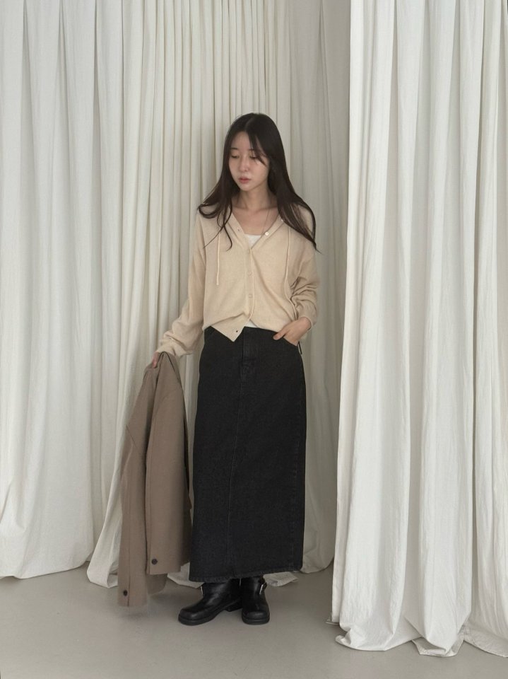 Amygrace - Korean Women Fashion - #momslook - Marchell Denim Maxi Skirt - 9