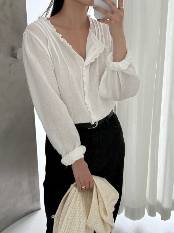 Low Frill Pintuck Blouse by Amygrace for Women - view 5