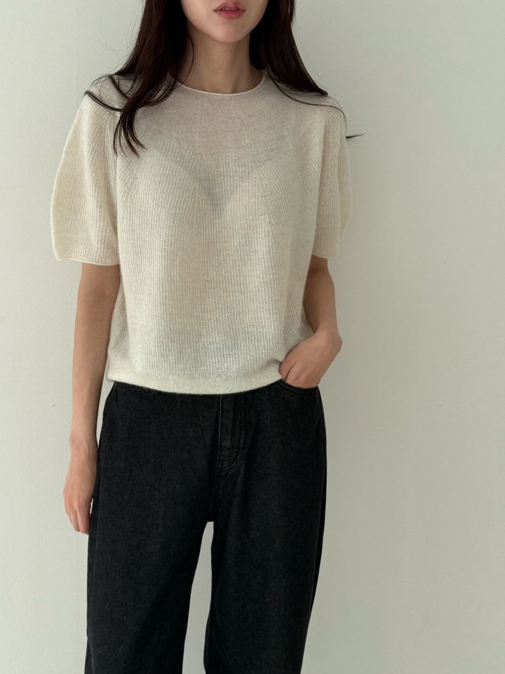 Amygrace - Korean Women Fashion - #thelittlethings - Marche Alphaca Wholegarment Short Sleeved Knit Top - 7