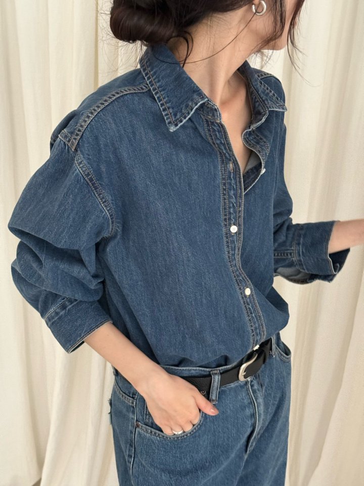 Amygrace - Korean Women Fashion - #womensfashion - Ciho Denim Shirt - 10
