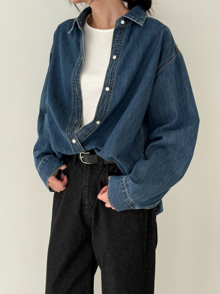 Amygrace - Korean Women Fashion - #womensfashion - Ciho Denim Shirt - 8