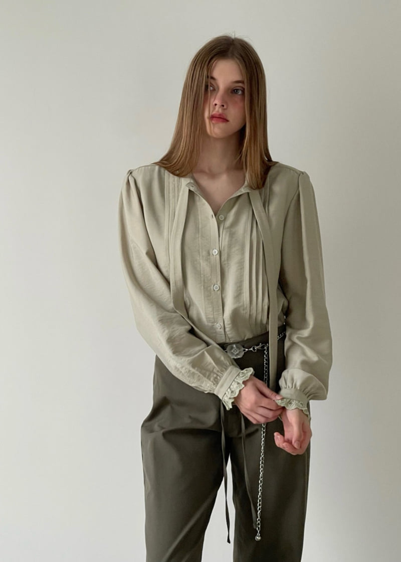 Another Avenue - Korean Women Fashion - #momslook - Kochella Tie Blouse - 8