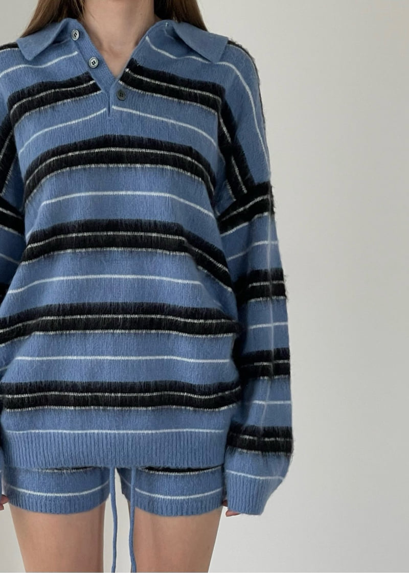 Another Avenue - Korean Women Fashion - #momslook - Mono Stripe Knit Pullover - 10