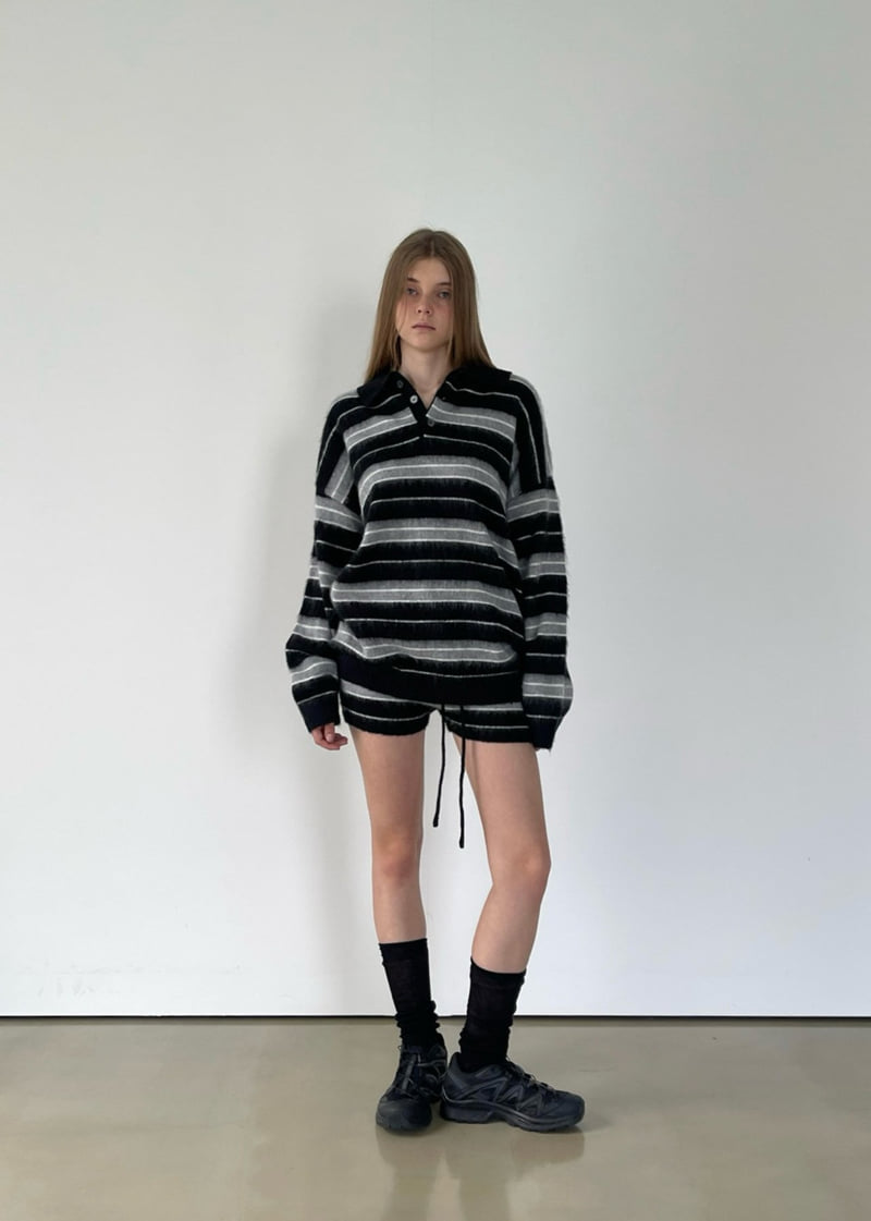 Another Avenue - Korean Women Fashion - #momslook - Mono Stripe Knit Shorts - 7