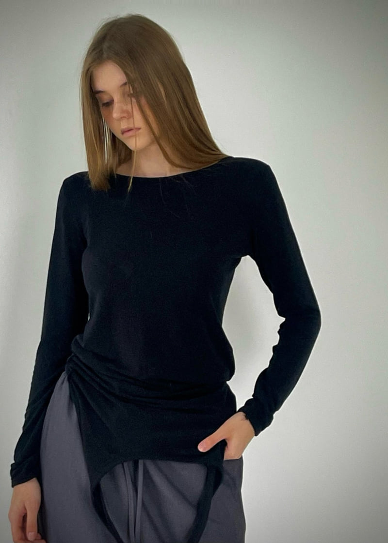 Another Avenue - Korean Women Fashion - #momslook - Neck Two Way Tee - 12