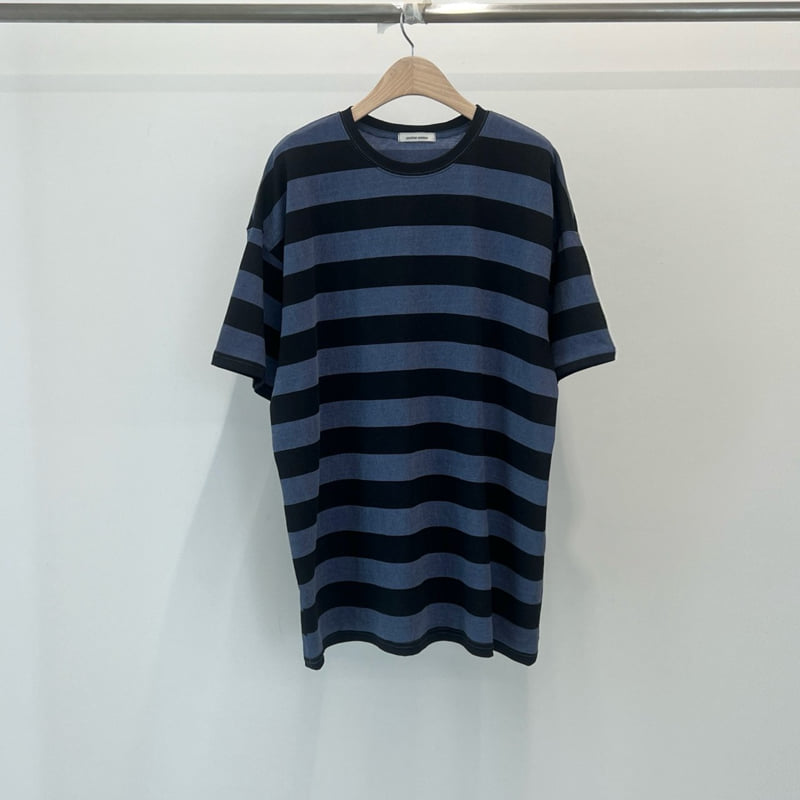 Another Avenue - Korean Women Fashion - #momslook - Pigment Big Stripe Boxy Tee - 11