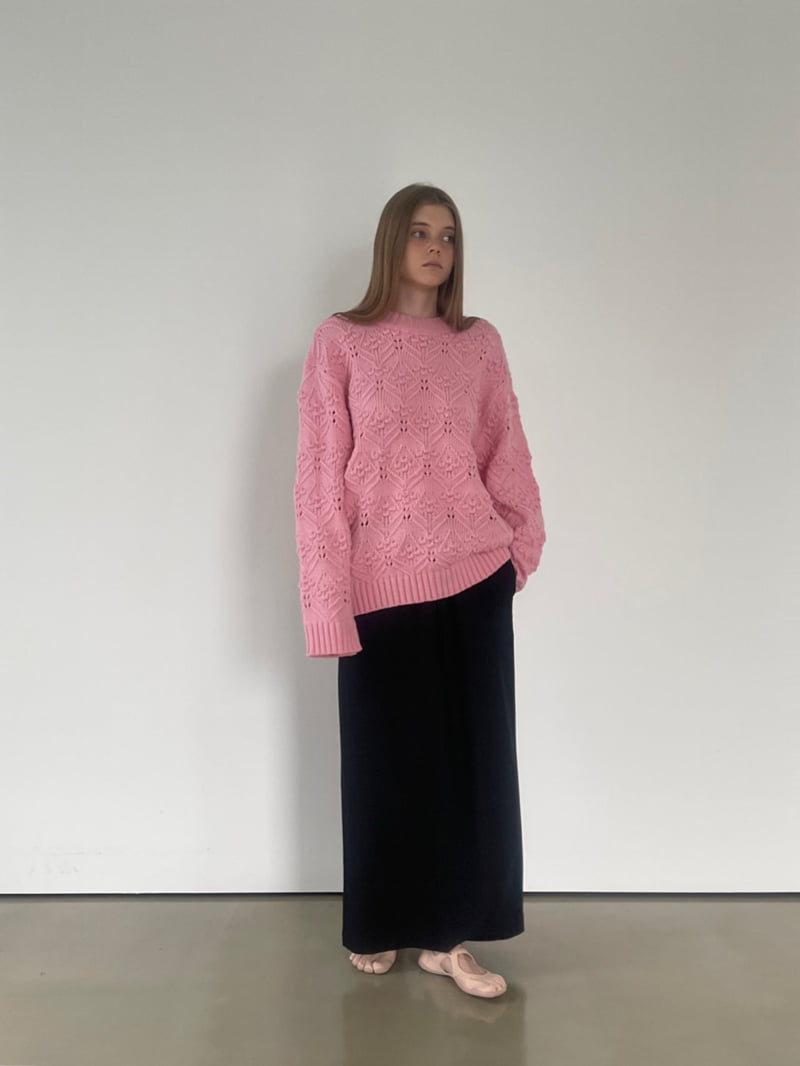 Another Avenue - Korean Women Fashion - #momslook - Pompom Open Knit - 11