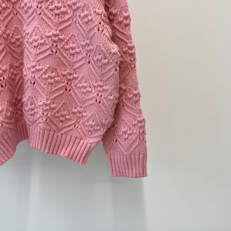 Another Avenue - Korean Women Fashion - #momslook - Pompom Open Knit - 5