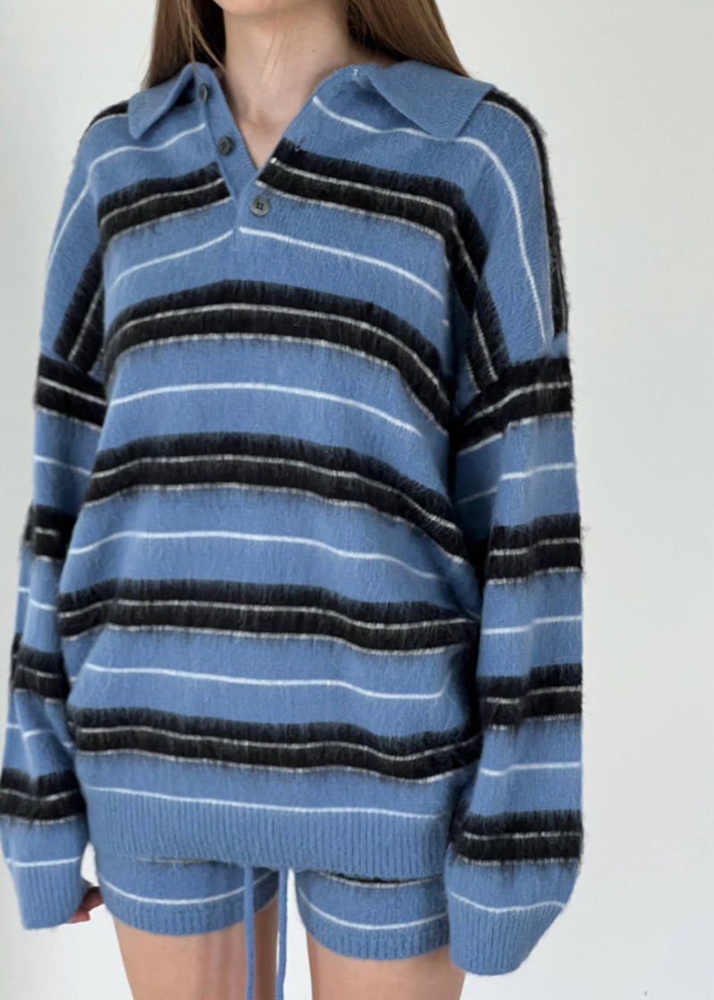 Another Avenue - Korean Women Fashion - #womensfashion - Mono Stripe Knit Pullover - 11