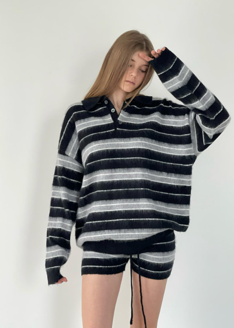 Another Avenue - Korean Women Fashion - #womensfashion - Mono Stripe Knit Shorts - 10