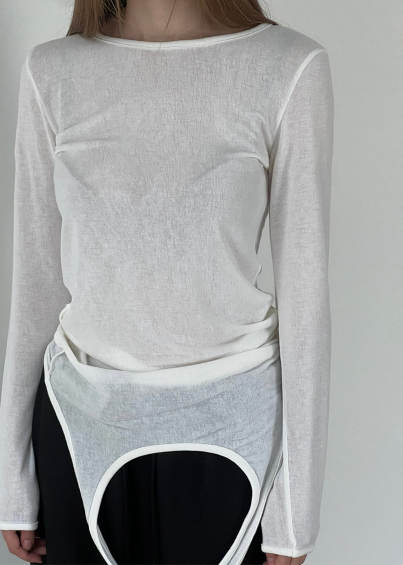 Another Avenue - Korean Women Fashion - #womensfashion - Neck Two Way Tee - 3