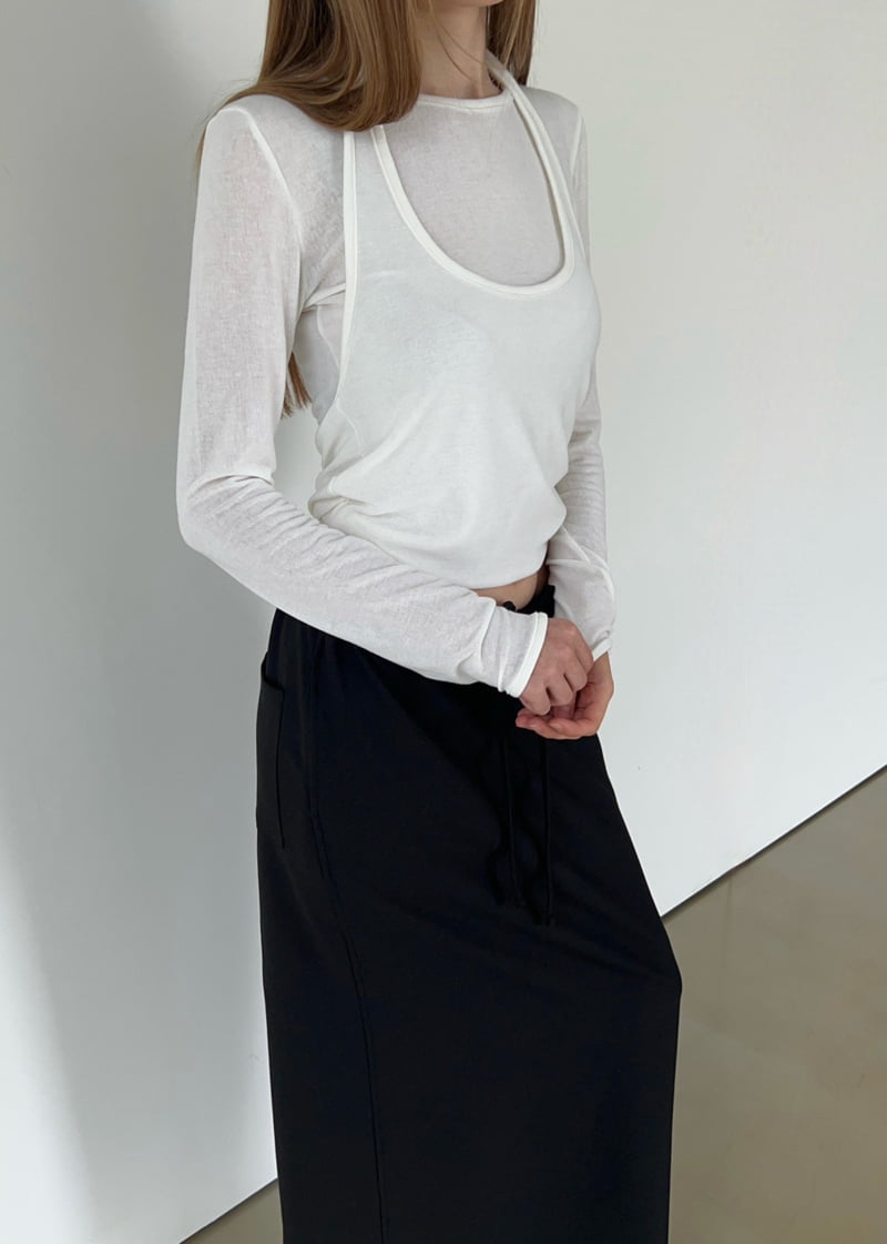 Another Avenue - Korean Women Fashion - #womensfashion - Neck Two Way Tee - 5