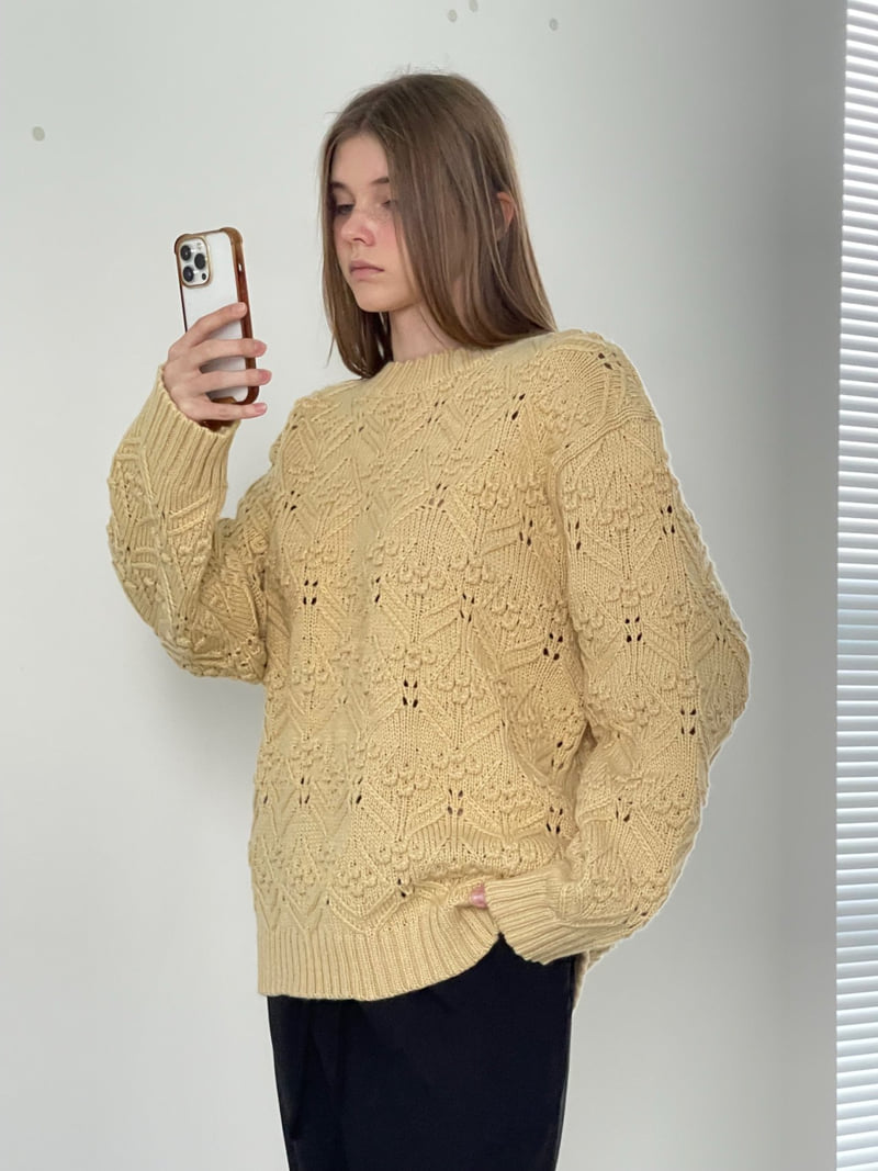 Another Avenue - Korean Women Fashion - #womensfashion - Pompom Open Knit - 12