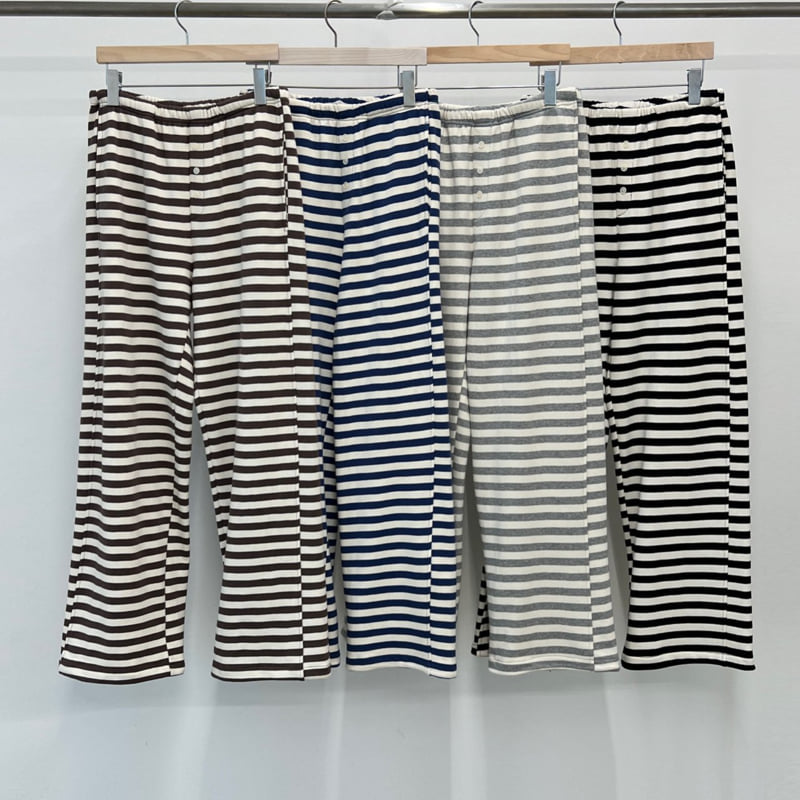 Another Avenue - Korean Women Fashion - #womensfashion - Stripe Button Pants