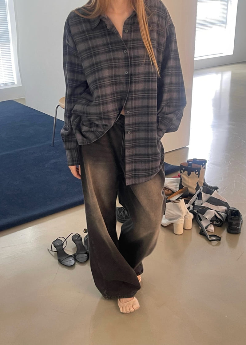 Another Avenue - Korean Women Fashion - #momslook - Check Wrap Shirt - 4